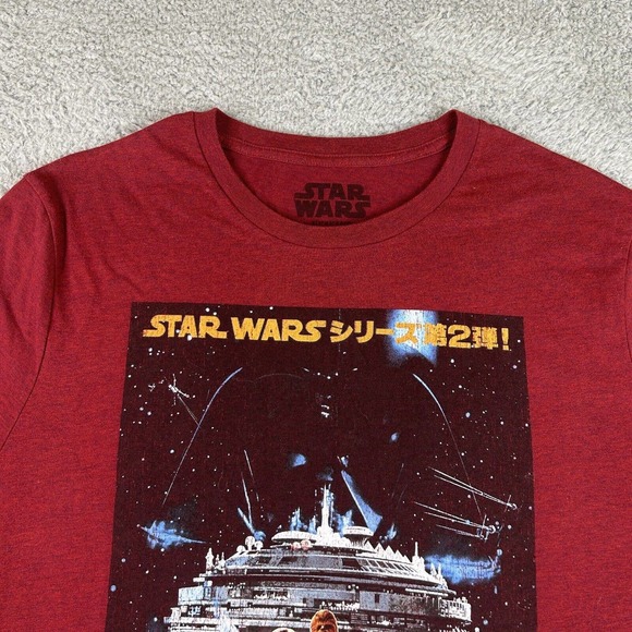 Star Wars Shirt Mens 2XL Red Short Sleeve Rebel Base Poster Graphic Crew Neck - Picture 2 of 9